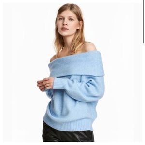 H&M Periwinkle Blue Off the Shoulder Sweater